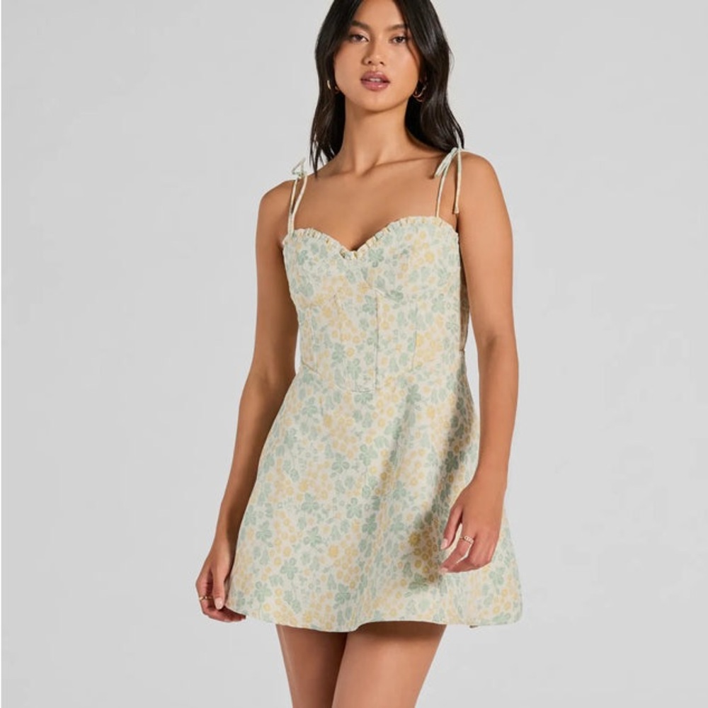 Adorable Confidence Floral Jacquard Skater Dress